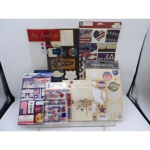 143 Patriotic Stickers, 11 Partial Sheets Flags, Words, Military, Images